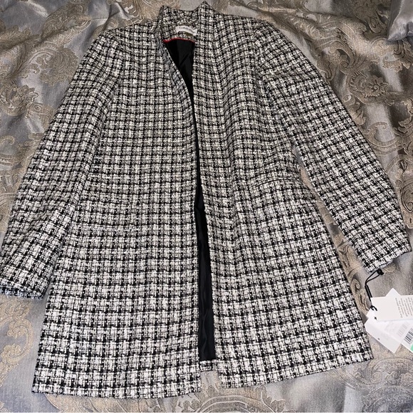 NEW Calvin Klein Petite Open Front Tweed Jacket - Picture 2 of 11
